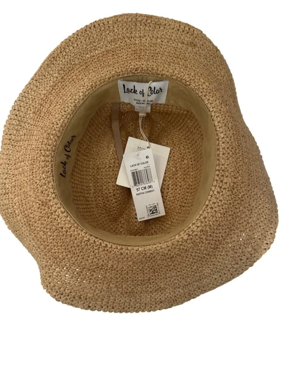 NWT Lack of Color Raffia Cowboy Hat Natural Womens Size 56cm/Medium - Picture 6 of 8